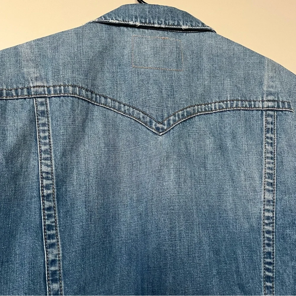 True Religion Blue Denim Turner Jacket Short Sleeve Sz XL NWOT
